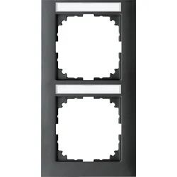 ME MPU 4022-3614 - M-PURE, Rahmen, 2-fach, anthrazit, mit Beschriftungsträger