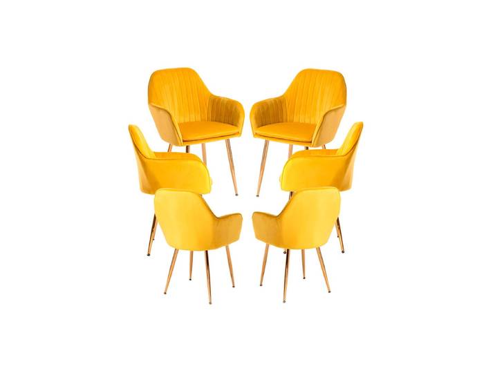 6er Set Stühle Chic Golden - Gelb