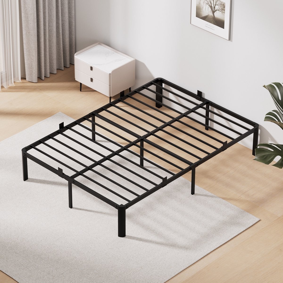 KUTAS Metalen Bedframe voor 2 personen, 140 x 190 cm