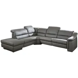 himolla Ecksofa Regensburg Leder Grau Zinn