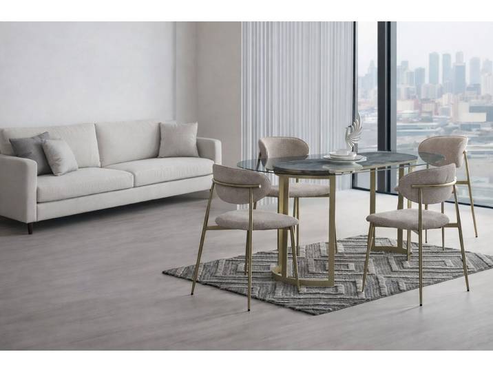 Xlmoebel Essgruppe Modernes 5-teiliges Esszimmer-Set für gesellige Runden, (Essgruppe, 5-tlg., 5-teiliges Esszimmer-Set), Made in Europa