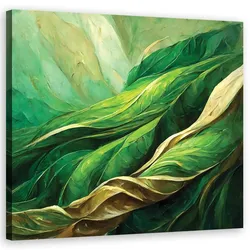 WANDBILD abstrakte blätter grün