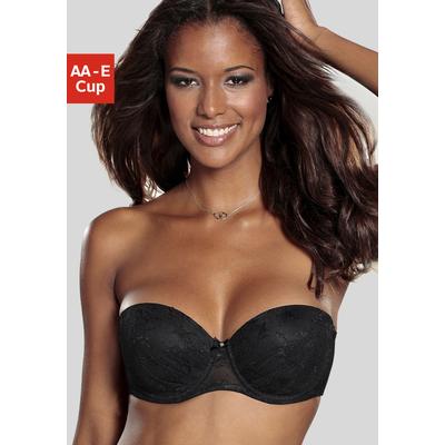 Push-up-BH LASCANA "Dirndl-BH, Chelina", Damen, Gr. 75, Cup AA, schwarz, Spitze, Obermaterial: 80% Polyamid, 20% Elasthan, BHs Push-up-BH, mit abnehmbaren, normalen und transparenten Trägern, Dessous, Sommer