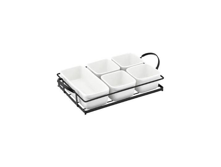 6-teiliges Servier-Set „Serve & Share II“ Weiss, Schwarz Ladelle