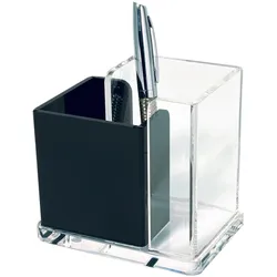 WEDO Acryl Exklusiv Stiftehalter 12,0 x 8,5 x 10,0 cm glasklar/schwarz