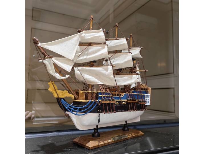 Modèle de voilier en bois RTR 35CM, ornement de voile lisse, Simulation faite à la main, voile ancien, décoration de bureau et de salon, cadeaux