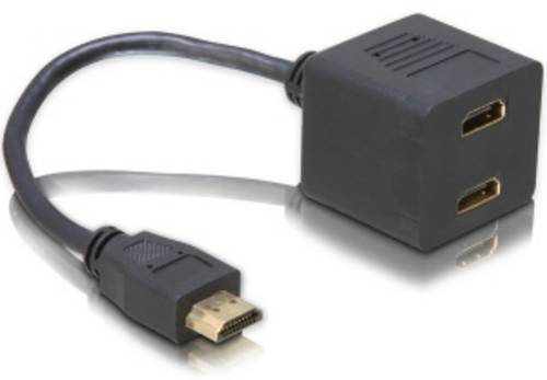 Delock HDMI Adapter HDMI-A Buchse, HDMI-A Stecker 0.2m Schwarz 65056 vergoldete Steckkontakte HDMI-Kabel