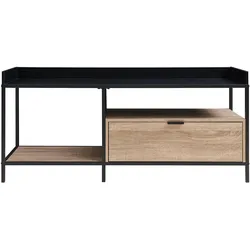 En.Casa, TV Möbel, Fernsehtisch Belana 120x40x54 cm Schwarz/Eicheoptik (119.50 x 40 x 53.50 cm)