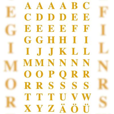 Avery Zweckform® 3727 3721 Buchstaben-Etiketten - A-Z, 7,5 mm, gold, selbstklebend, witterungsbeständig, 120 Etiketten
