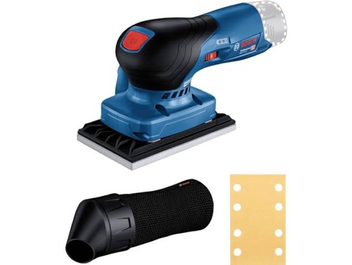 Bosch Professional 06019L0000 12V systeem accu-vlakschuurmachine GSS 12V-13 compatibel met Bosch Click & Clean System incl. 1 x schuurblad stofzak Blauw