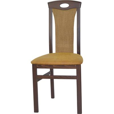 4-Fußstuhl, gelb (gelb, nussbaum nachbildung, gelb), B:45cm H:95cm T:48cm, HOFMANN LIVING AND MORE, Stühle