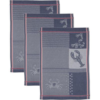 Geschirrtuch ROSS "Maritim - Krabben & Co", blau (marine), B:50cm L:70cm, 100% Baumwolle, Geschirrtücher, Geschirrtuch, Motivtuch, aus 100% Baumwolle