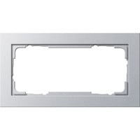 Abdeckrahmen zwei Fach E2, Abdeckung aluminium, Retail