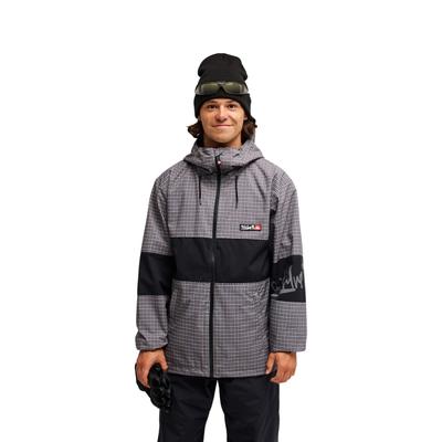 Snowboardjacke QUIKSILVER "Young Guns High In The Hood 10K", Herren, Gr. XL, grau (yg checker java), Obermaterial: 93% Nylon, 7% Polyester., Jacken Snowboardjacke