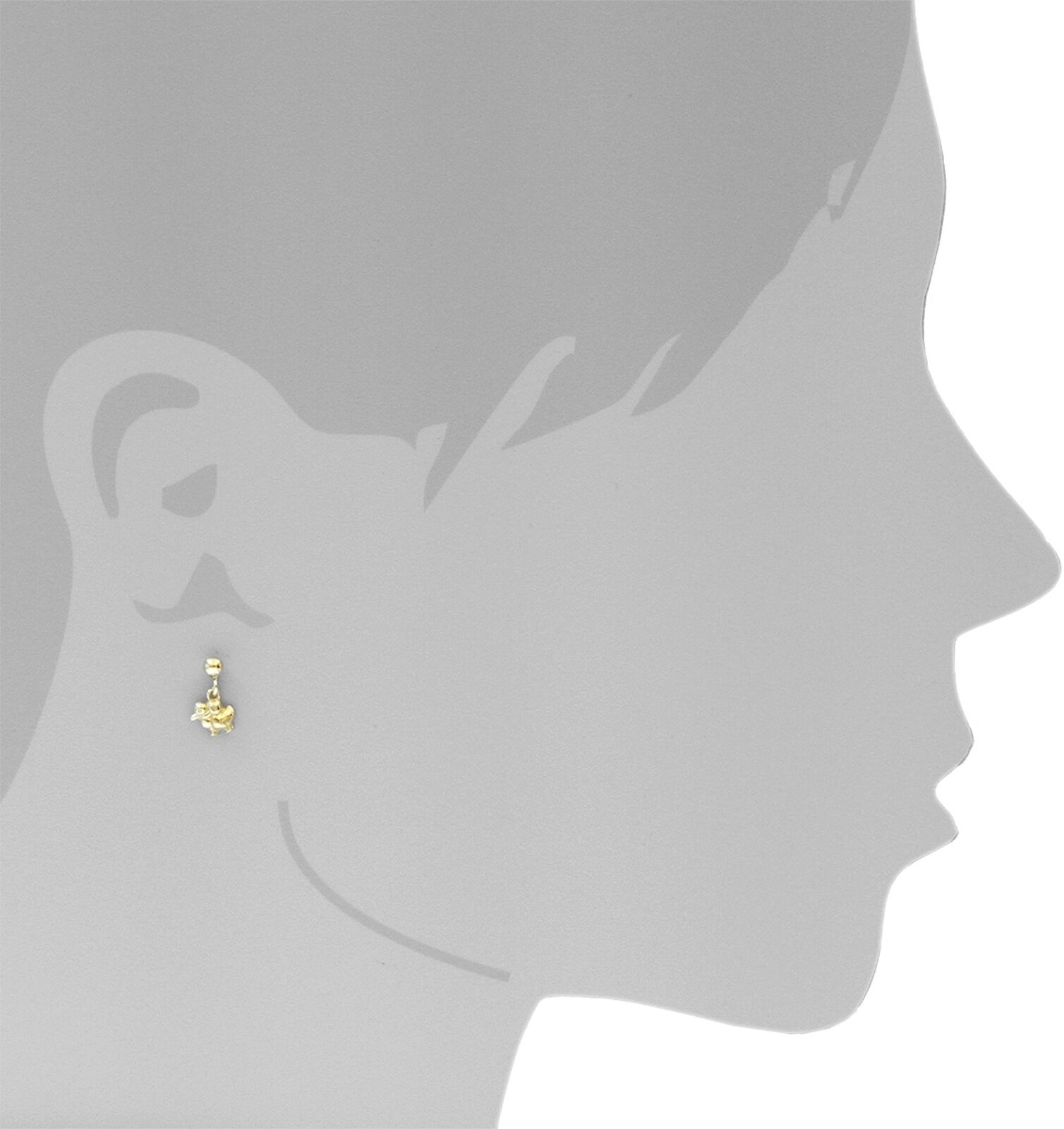 Paar Ohrhänger OSTSEE-SCHMUCK "- Entchen - Gold 333/000 -" Gr. 13, gold (gold 333, goldfarben, gelb), Ohrringe, Damen, 13, Gelbgold 333, Paar Ohrhänger