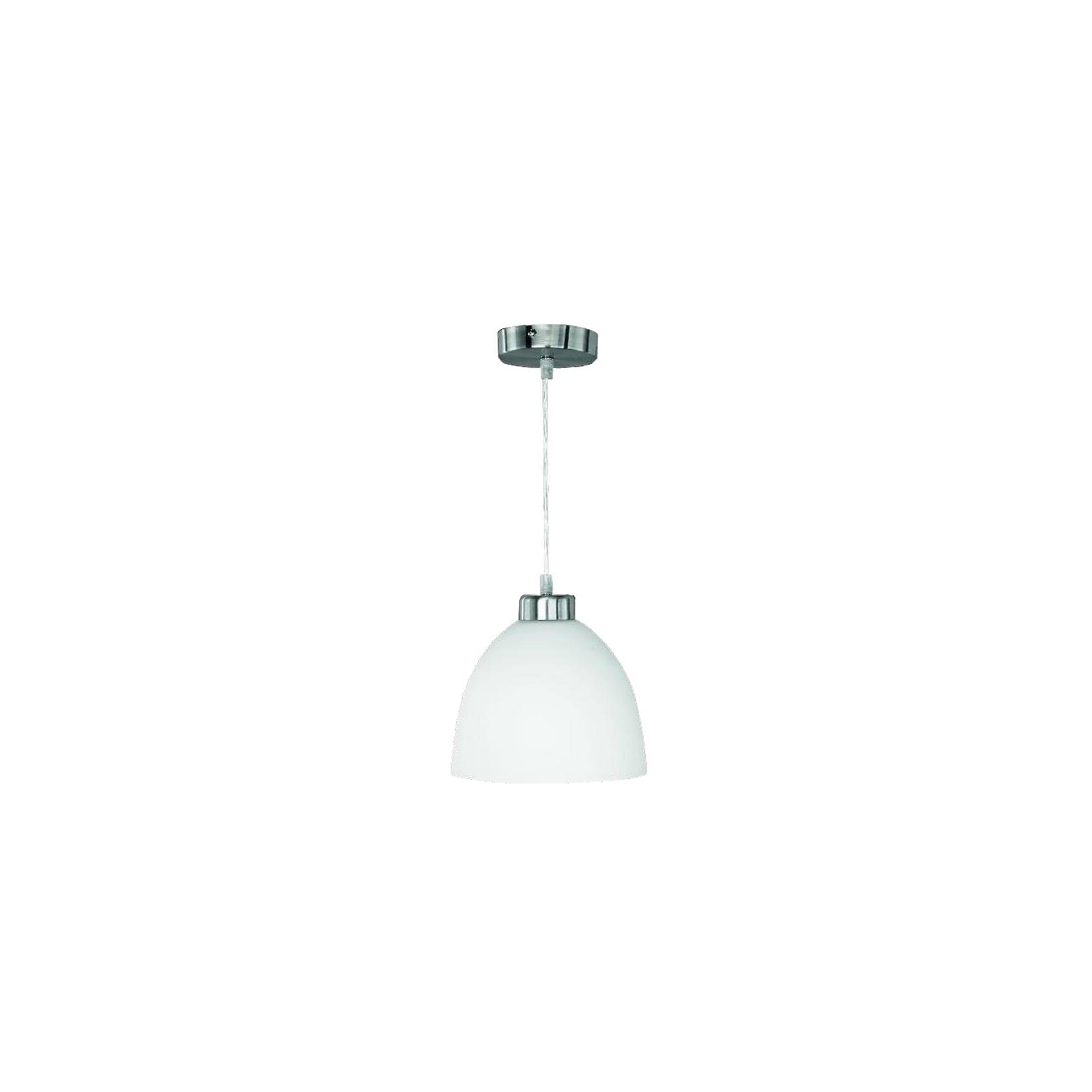 Reality Trio Pendelleuchte nickel matt, Glas Opal weiß, D=20cm