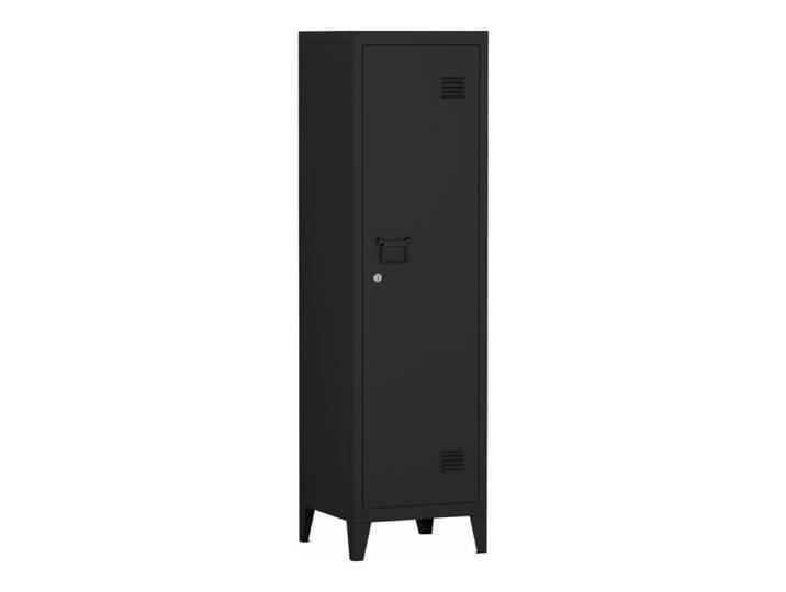 Armoire à casier métallique - HELLOSHOP26 - 137 x 38 x 38 cm - Noir - 3 compartiments - Verrouillable
