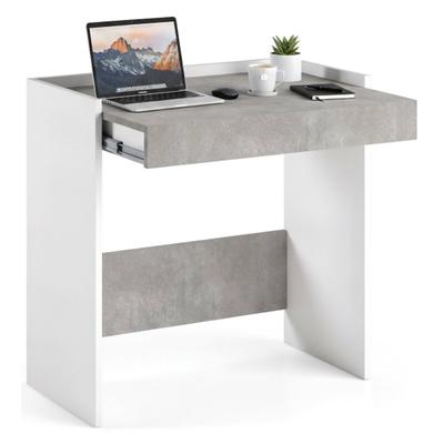 Dmora Schreibtisch Clematide, Moderner Schreibtisch mit Schublade, Studier - oder Bürotisch für PC - Buchhalter, 80x40h79 cm, Weiß und Beton