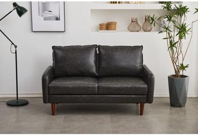 AMERROBIL Faux leather 58'' Square Arm Loveseat