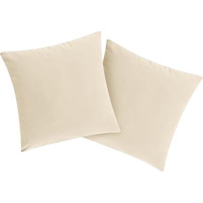 Dekokissen OTTO HOME "Parry Microfaser, 2er-Set, unifarben - Kissenbezug ohne Füllung", beige (creme), B:50cm L:50cm, Polyester, 31_11_Dekokissen_Sitzkissen_Kissenhüllen, 2er- Set, unifarben, Kissenhüllen ohne Füllung, mit Reißverschluss
