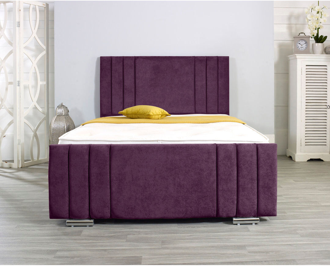 Wayfair Sleep Shirehampton Upholstered Bed Frame Silver Double (4'6)
