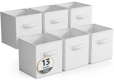 "Sorbus Fabric Storage Bins 13"" Foldable Cubes With Handles For Pantry, Cubbies, Toy And Closet Shelving Organization - 6Pk"