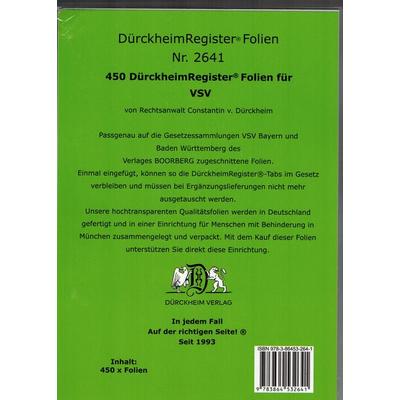 450 DürckheimRegister® -FOLIEN für die VSV-Bayern, Nonbook von , Dürckheim Verlag, 978-3-86453-264-1
