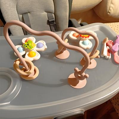 Tiny Tots Teens Trends Bead Wrapped Baby Early Education Puzzle Game Toys, Silicone Children's Silicone Tabletop Toys yellow