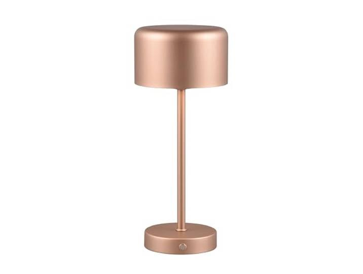 Reality Leuchten Lampe de table sans fil à LED Jeff R59151165\, café en métal\, avec LED de 1\,5 watt\, 4x tactile