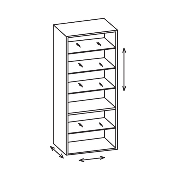 Artiqua 400 Variables Regal, Eiche Ribbeck quer NB, 400-MVR-4-60-444 400-MVR-4-60-444