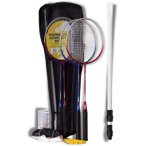 Best-Sporting Badmintonschläger Federball 4er, Set, 13-teilig, 4 Schläger, 3 Bälle & Transporttasche
