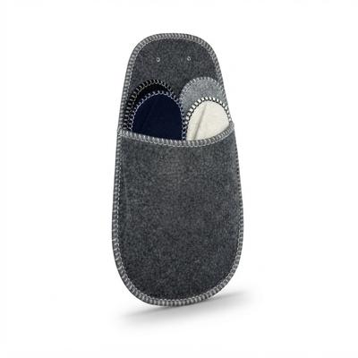 Relaxdays Gästehausschuhe 6 Paar, Hausschuhe Set mit Tasche, Größen 36-45, Filzpantoffeln, Antirutsch-Sohle, mehrfarbig