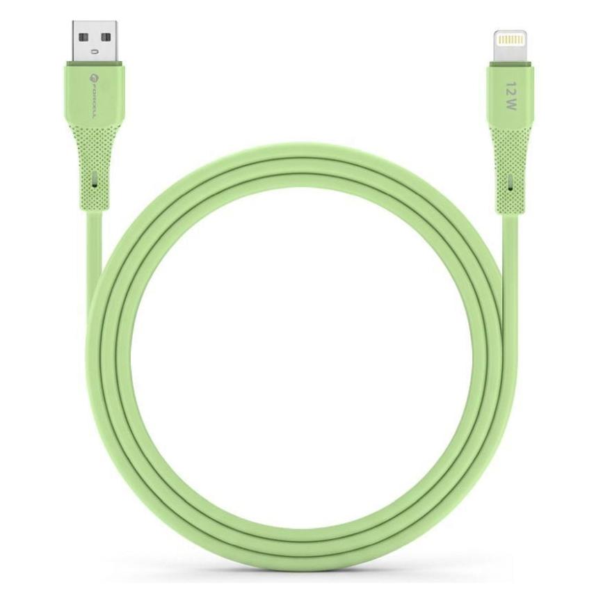 Forcell Cable F-ENERGY C343 cable USB A to Lightning 2,4A 12W Silicone 1 m green (1 m, USB 2.0, 12 W) (61372240)