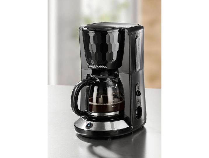 Russell Hobbs Frühstücksserie Honeycomb aus Hochglanz-Kunststoff, Schwarz, Kaffeemaschine