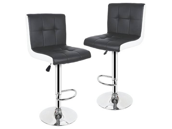JEOBEST Barhocker Barstuhl Drehstühle Höhenverstellbare Barstühle mit PU-Bezug, 2er Set