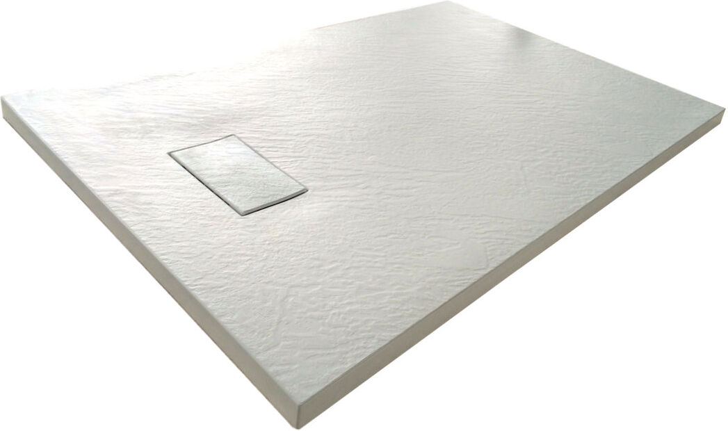 LANERI 1400 x 700 mm Stone Shower Tray - White/Black White 1,400mm W