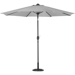Livingandhome Sonnenschirm aus Polyester Metall in Hellgrau mit Resin-Sockel drehbar