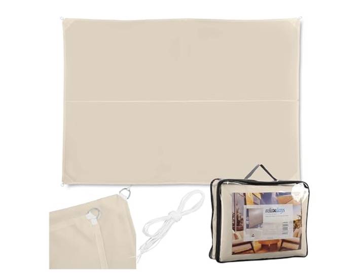 Relaxdays Sonnensegel rechteckig, wasserabweisend, UV-beständig, beige