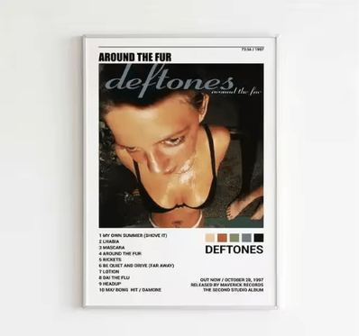 Inspire Picks Deftones Around The Fur Album Poster Retro Rock Band Wall Art Decor 20 40x50cm No Frame