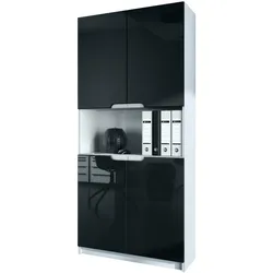 BÜROSCHRANK Logan Fronten in Schwarz Hochglanz