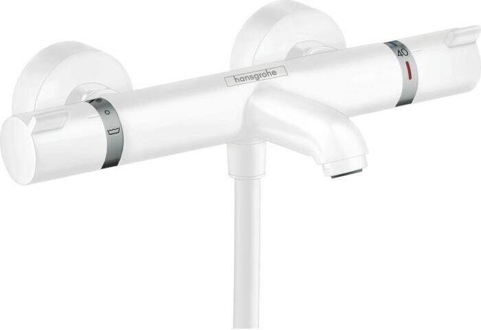 Hansgrohe Ecostat Comfort Wannenthermostat 13114700 Aufputz, 2x Verbraucher, Ausladung 178 mm, mattweiß