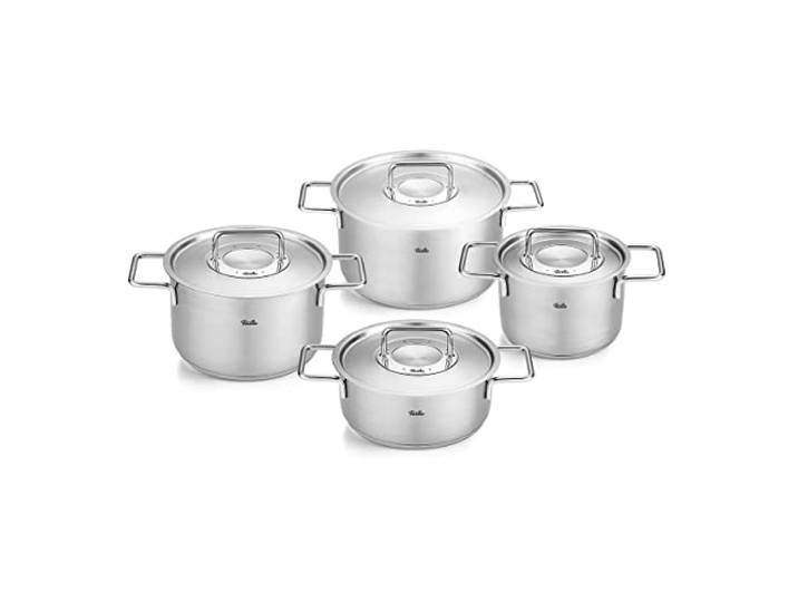 Topf-Set FISSLER Fissler Pure Collection , silber (silberfarben), Töpfe, Topf-Set, Made in Germany