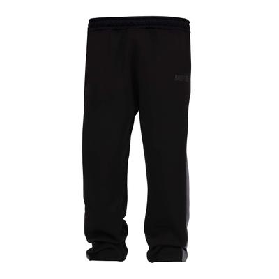 Sweathose DROPSIZE "Dropsize OPEN LEG JOGGER MIT SEITENSTREIFEN", Herren, Gr. M, US-Größen, schwarz (schwarz, grau), 70% Baumwolle, 30% Polyester, oversize, Hosen Sweathose