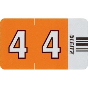 Leitz Ziffernsignale Orgacolor, 6604-00-00, Nummer 4, orange, selbstklebend, mit Strichcode, 100 Stück