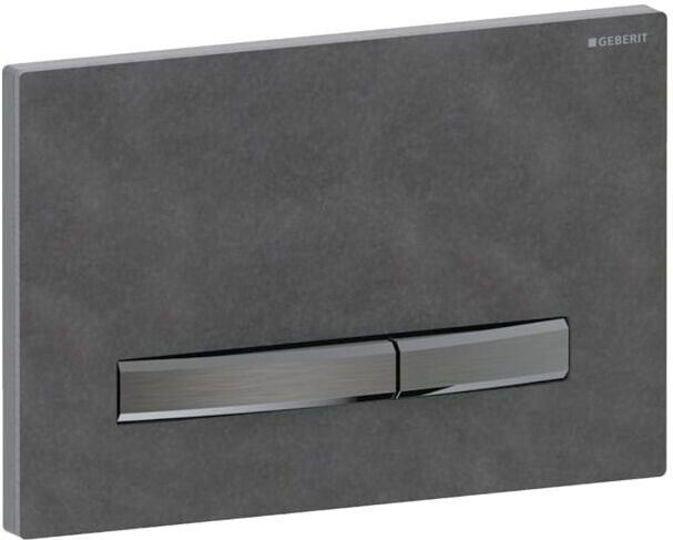 Geberit Sigma 50 Square Betätigungsplatte 115671JM2 Deckplatte Mustang Schiefer, Platte/Taste schwarzchrom, für 2-Mengen-Spülung