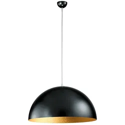 ROSSINI ILLUMINAZIONE Ofu Halbkugel-Pendelleuchte Schwarz/Gold E27 IP20 – Rossini