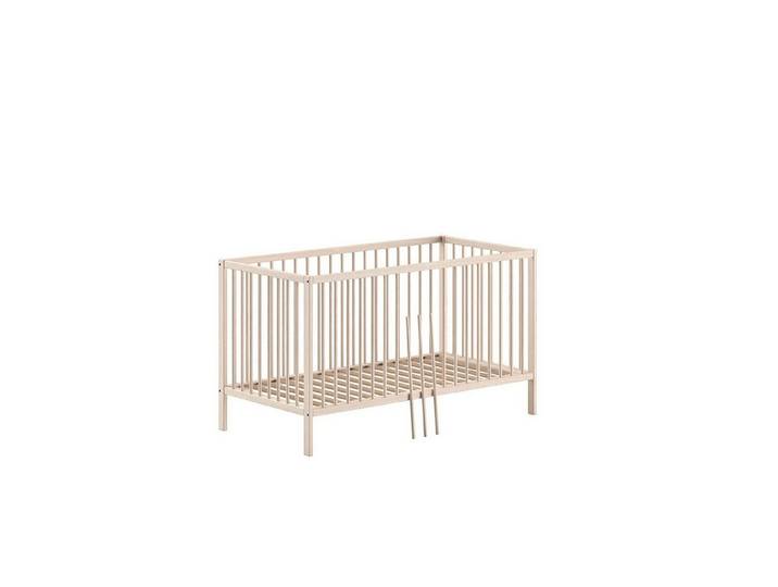 58 aufm Kessel Kinderbett Babybett Kara-lynn 144x76x84 Gitterbett Wiege Massivholz Buche Natur (inkl. Versand, Lieferung bis Verwendungsstelle), Liegefläche 70 x 140, höhenverstellbarer Lattenrost, mit Umbauseite