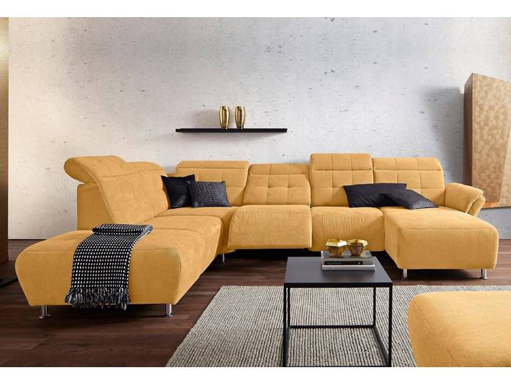 Home affaire Wohnlandschaft Manhattan U-Form, 2 Sitze mit elektrischer Relaxfunktion, verstellbare Armlehnen