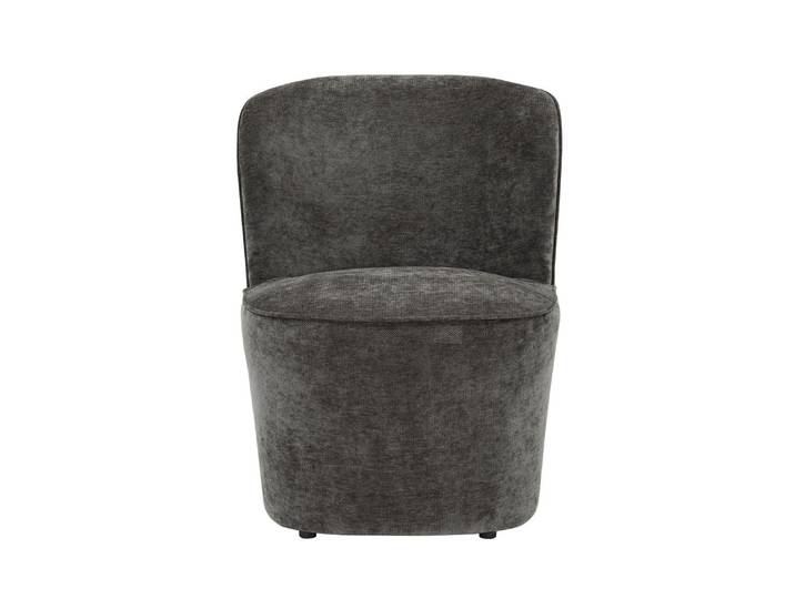 Fauteuil en tissu soft touch gris anthracite