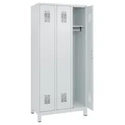 FORMAT Garderobenschrank BASIC Füße 1850x900x500mm 7035 3 Abteile